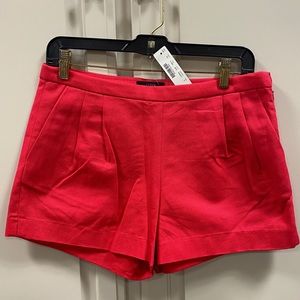 J Crew Pleated Pink/Red Pique Shorts
